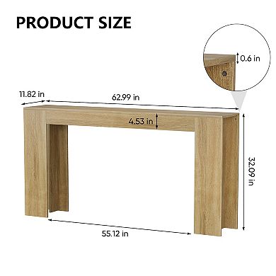 Homy Casa 62.99" Narrow Console Table for Entryway, Sofa Back, Hallway