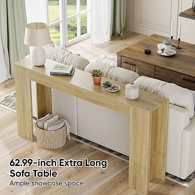 Homy Casa 62.99" Narrow Console Table for Entryway, Sofa Back, Hallway