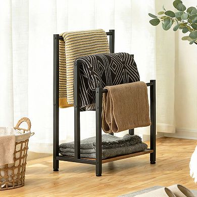 3-Tier Metal Towel Rack 16.9"x11"x31.9" Rustic Shelf