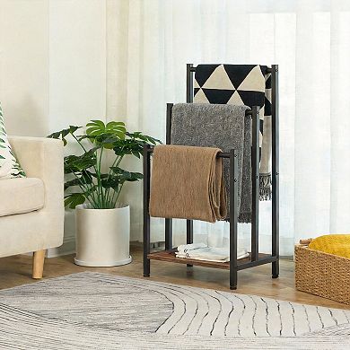 3-Tier Metal Towel Rack 16.9"x11"x31.9" Rustic Shelf