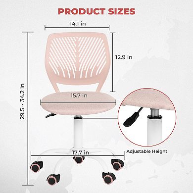 Homy Casa Adjustable Swivel Office Chair with Breathable Back, Upholstered Seat