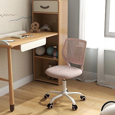 Homy Casa Adjustable Swivel Office Chair with Breathable Back, Upholstered Seat