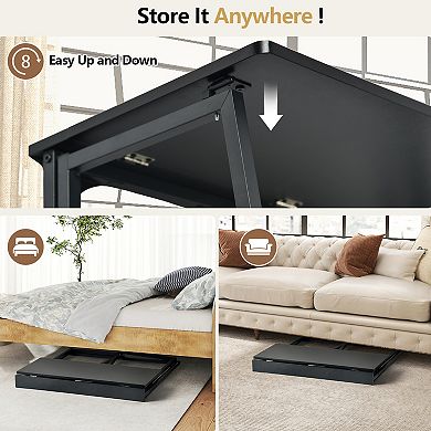 Homy Casa Folding Computer Table for Small Spaces, Compact Home Office Desk