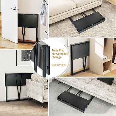 Homy Casa Folding Computer Table for Small Spaces, Compact Home Office Desk