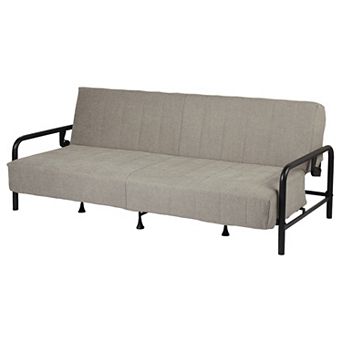 Homy Casa Convertible Futon Sofa Bed with Tufted Cushion and Metal Frame