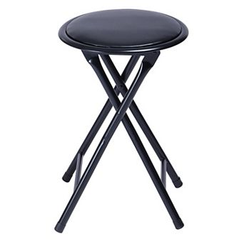 Homy Casa Folding Round Stool, Metal Frame, Compact Seating