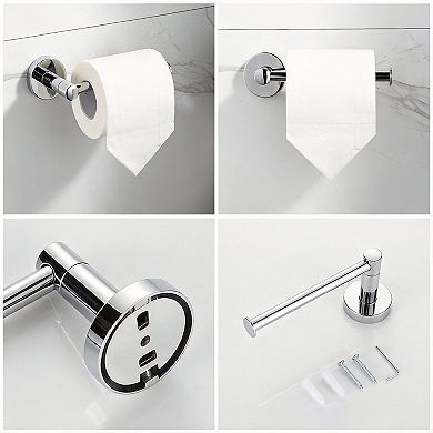 Chrome 8pc Bathroom Hardware Set Towel Bar Rack Hook Holder