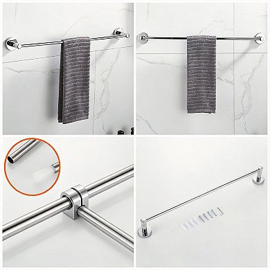 Chrome 8pc Bathroom Hardware Set Towel Bar Rack Hook Holder