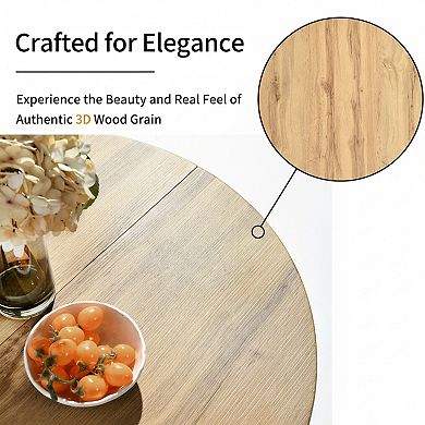 Homy Casa 31.5" Compact Round Dining Table with Metal Frame for Small Kitchen Spaces