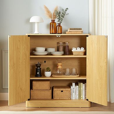 Homy Casa 31.5" Sideboard for Dining Room or Living Room with Curved Doors