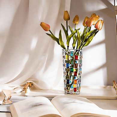 Colorful Hand Painted Woven Crystal Vase for Floral Home Wedding Gift