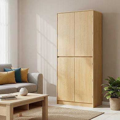 Homy Casa 72" Tall Pantry Cabinet with Adjustable Shelves for Kitchen or Dining Room