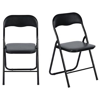 Homy Casa Folding Chairs Set of 2 with Padded Seat