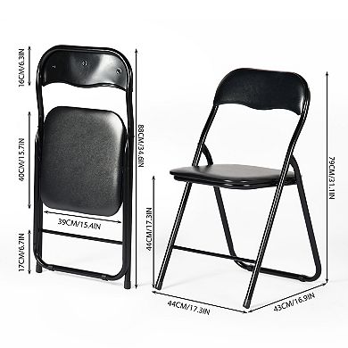 Homy Casa Folding Chairs Set of 2 with Padded Seat