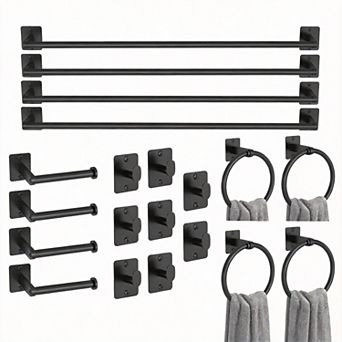 20 pc Bath Hardware Set 24" Towel Bar Robe Hook TP Holder