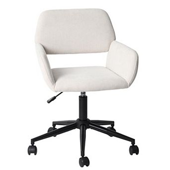 Homy Casa Swivel Upholstered Office Chair with Armrests