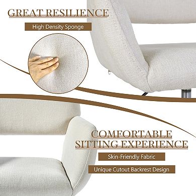 Homy Casa Swivel Upholstered Office Chair with Armrests