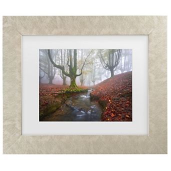 Trademark Fine Art Misty Morning In Otzarreta Matted Framed Wall Art