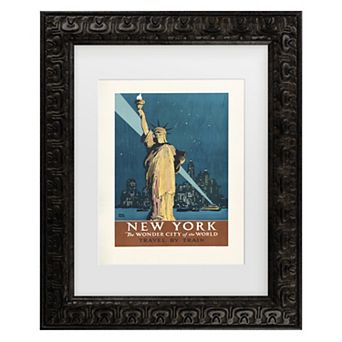 Trademark Fine Art Vintage Travel Poster New York Matted Framed Wall Art