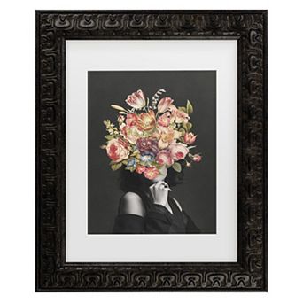 Trademark Fine Art Vintage Floral Bouquet Matted Framed Wall Art