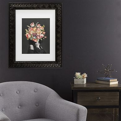 Trademark Fine Art Vintage Floral Bouquet Matted Framed Wall Art