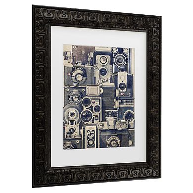 Trademark Fine Art Vintage Cameras Framed Wall Art
