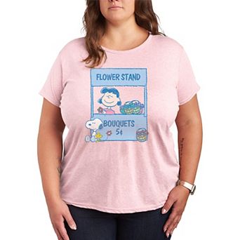 Plus Size Peanuts Lucy's Flower Stand Graphic Tee
