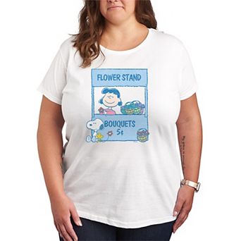 Plus Size Peanuts Lucy's Flower Stand Graphic Tee