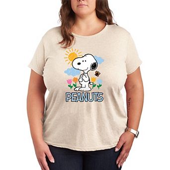 Plus Size Peanut Snoopy Spring Sketch Graphic Tee