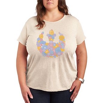 Plus Size Star Wars Rebel Spring Flowers Logo Graphic Tee