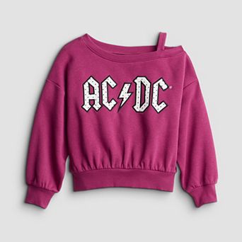 Girls 4-8 Grayson Threads Kids The Label AC/DC Drop Shoulder Sweatshirt