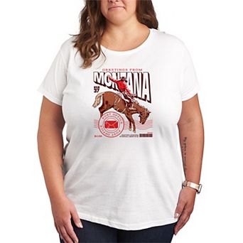 Plus Size USPS Greetings From Montana Stamp Graphic Tee