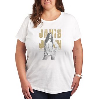Plus Size Janis Joplin Distressed Graphic Tee
