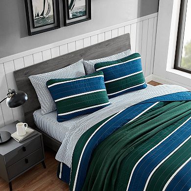 Nautica Knots Cove Striped Quilt Set