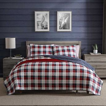 Nautica Rosedale Plaid Quilt Set