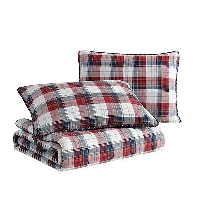 Nautica Rosedale Plaid Quilt Set