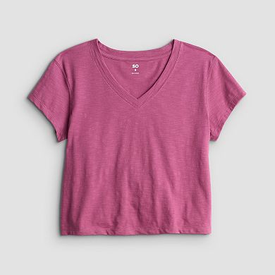 Juniors' Plus Size SO® V-Neck Perfect Tee