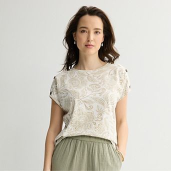 Women's Croft & Barrow® Extended Shoulder Top