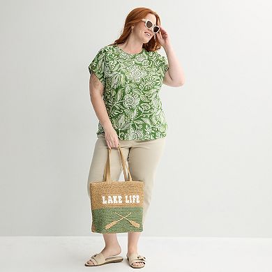 Plus Size Croft & Barrow Extended Shoulder Top
