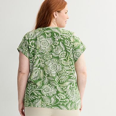Plus Size Croft & Barrow Extended Shoulder Top