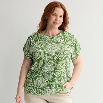 Plus Size Croft & Barrow® Extended Shoulder Top