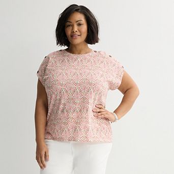 Plus Size Croft & Barrow® Extended Shoulder Top