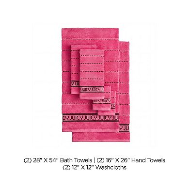 Juicy Couture Luxurious Plush Stripe Towel 6-Piece Set