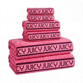 Juicy Couture Luxurious Plush Stripe Towel 6 pc Set