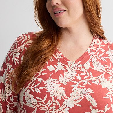 Plus Size Croft & Barrow® Drapey V-Neck Tunic