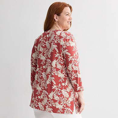 Plus Size Croft & Barrow® Drapey V-Neck Tunic