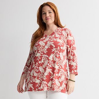 Plus Size Croft & Barrow® Drapey V-Neck Tunic