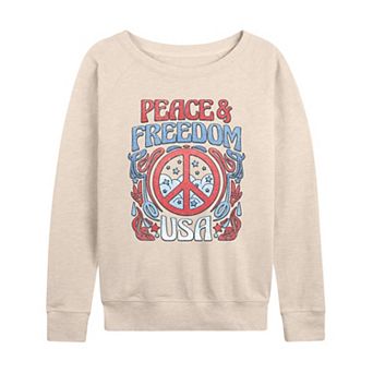 Women's Peace & Freedom USA Retro French Terry Long Sleeve Tee