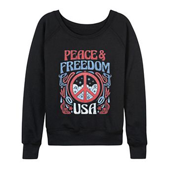 Women's Peace & Freedom USA Retro French Terry Long Sleeve Tee