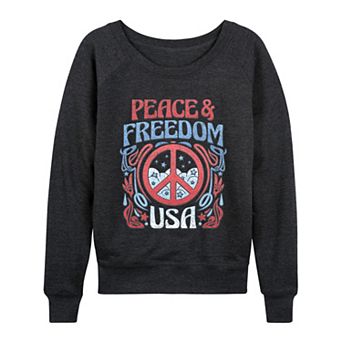 Women's Peace & Freedom USA Retro French Terry Long Sleeve Tee